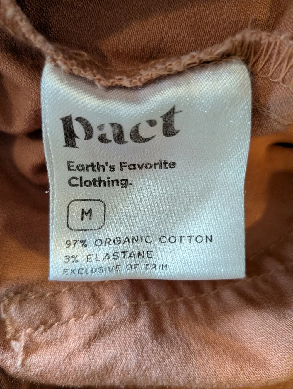 Pact Woven Twill Drawstring Shorts Organic Cotton Pink Clay Pull On Size M - Picture 12 of 12